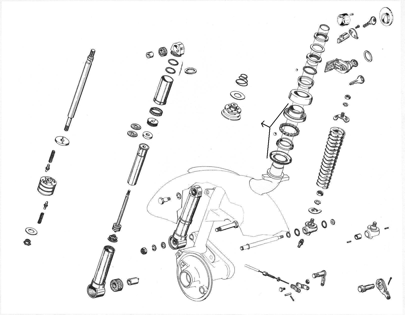 Ammortizzatore anteriore - Antifurto - Vespa 150 GL (VLA1T)